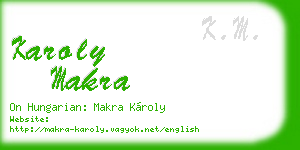 karoly makra business card
