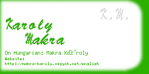 karoly makra business card